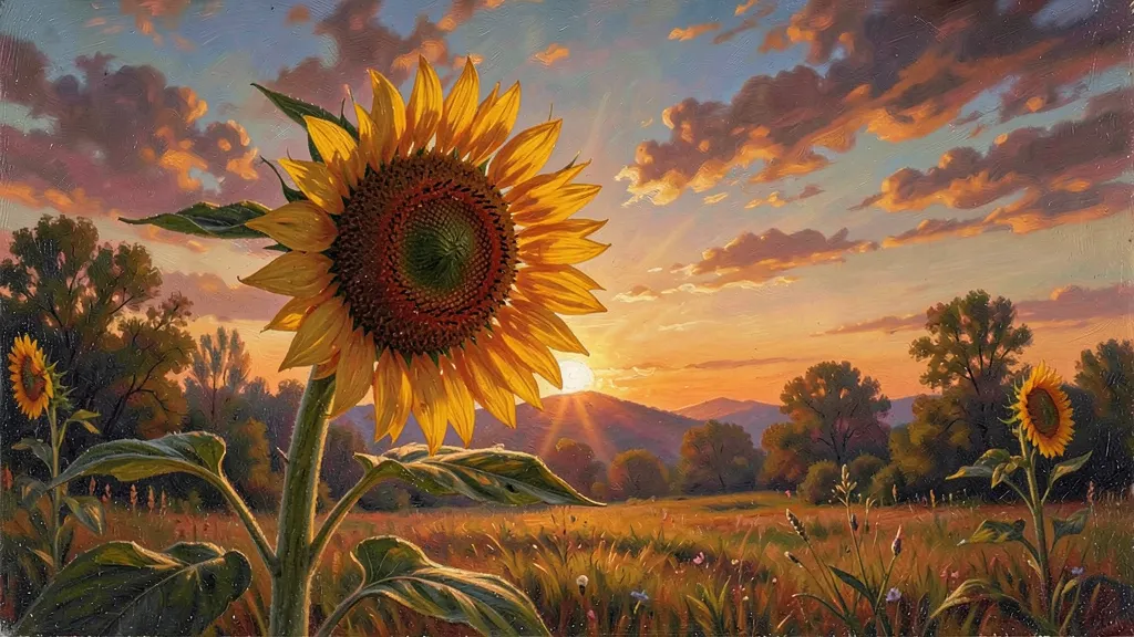 Sunflower Field Art for TV - printable wall art
